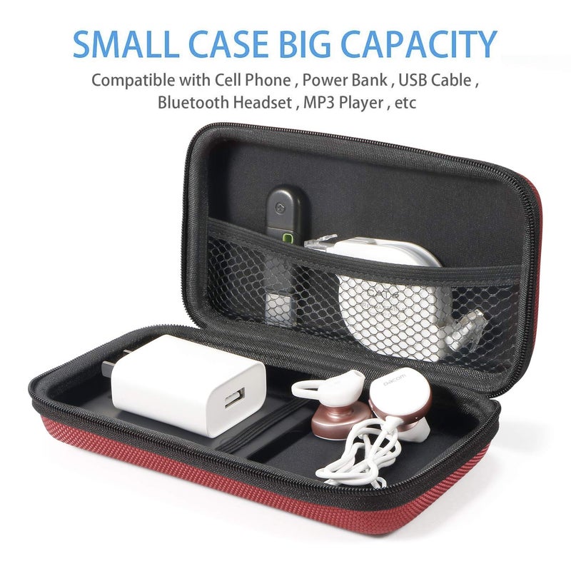 GLCON 3 Colors Hard EVA Protective Case - Portable Storage for Charging Cable, Power Bank, Hard Drive, Cell Phone, External Battery - Small Travel Case With Mesh Inner Pocket + Zipper Enclosure - Image 2